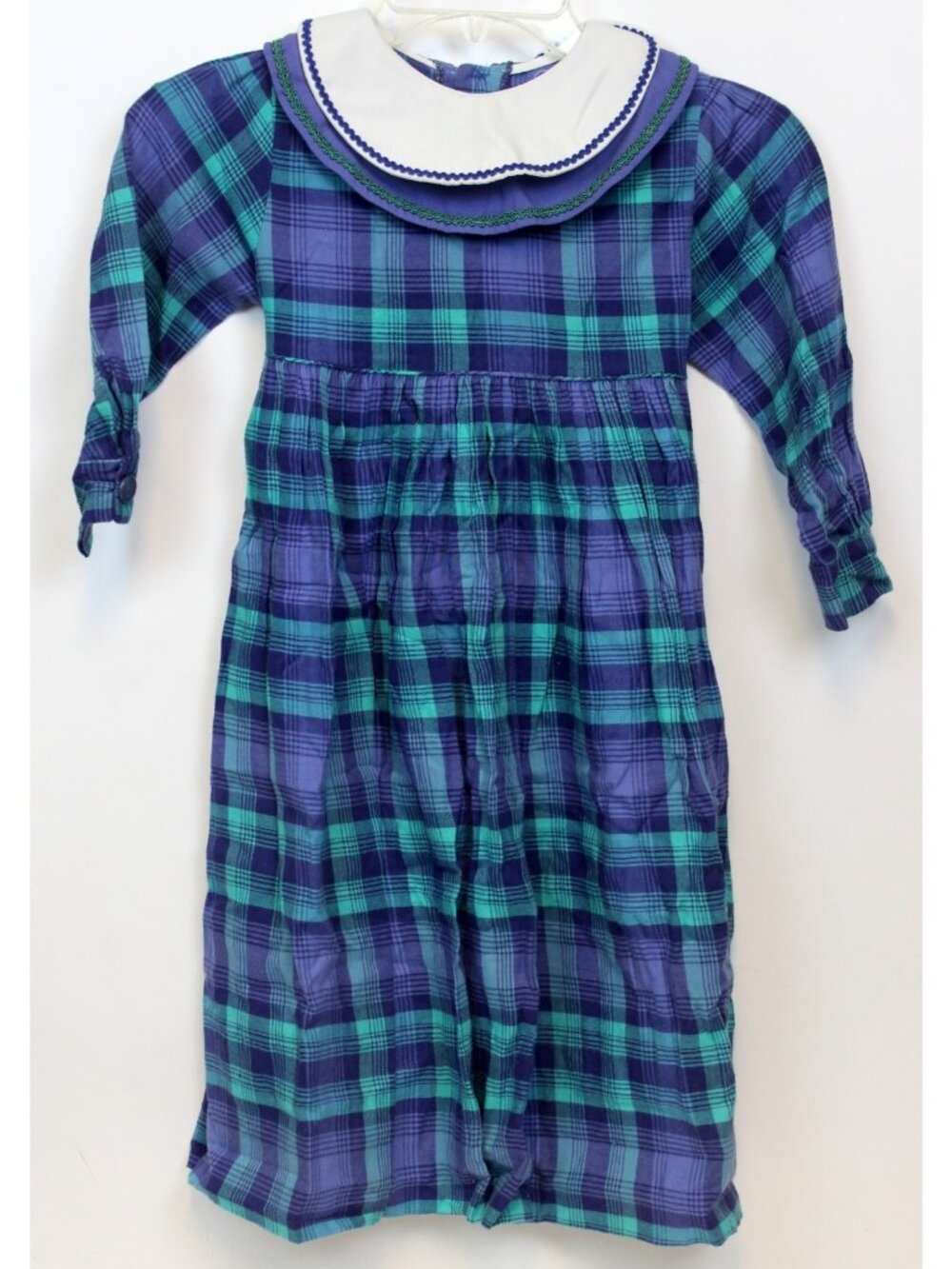 Monday's Child Dress 6x Blue Plaid Scallop Collar Classic Holiday Southern Charm